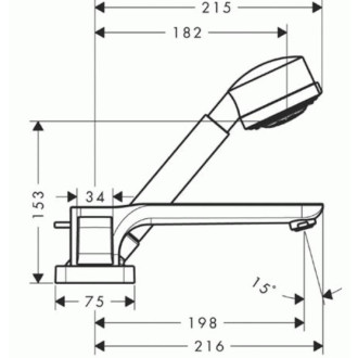 Vanová baterie Hansgrohe Axor Urquiola bez podomítkového tělesa chrom 11445000