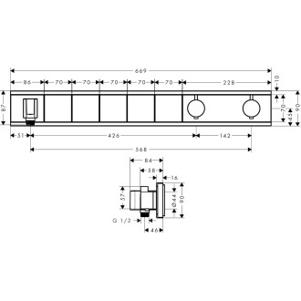 Sprchová baterie Hansgrohe Rainselect bez podomítkového tělesa černá/chrom 15358600