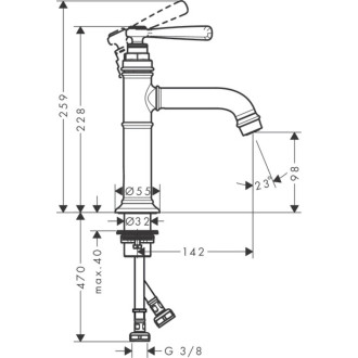 Umyvadlová baterie Hansgrohe Axor Montreux s neuzavíratelným vtokem kartáčovaný nikl 16516820