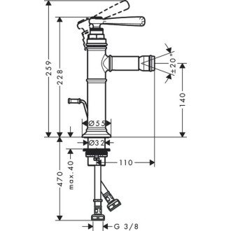 Bidetová baterie Hansgrohe Axor Montreux s výpustí kartáčovaný nikl 16526820