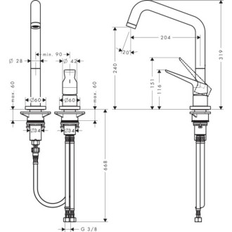 Dřezová baterie Hansgrohe Axor Citterio M s otočným raménkem vzhled nerezu 34820800