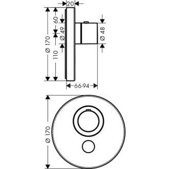 Sprchová baterie Hansgrohe Axor Showerselect bez podomítkového tělesa kartáčovaný nikl 36726820