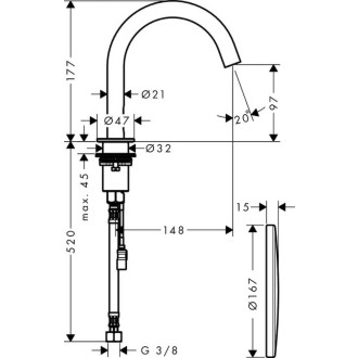 Umyvadlová baterie Hansgrohe Axor Uno se senzorem chrom 38010000