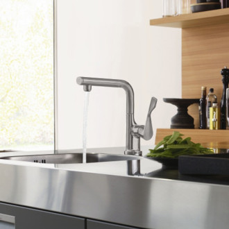Dřezová baterie Hansgrohe Axor Citterio s otočným raménkem vzhled nerezu 39860800