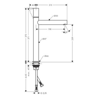 Vysoká umyvadlová baterie Hansgrohe Axor Uno s neuzavíratelným vtokem chrom 45004000