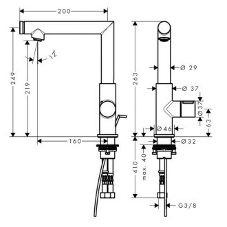 Umyvadlová baterie Hansgrohe Axor Uno s výpustí kartáčovaný nikl 45016820