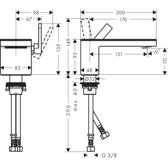 Umyvadlová baterie Hansgrohe Axor MyEdition s clic-clacem chrom/zrcadlové sklo 47010000