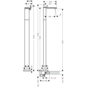 Umyvadlová baterie Hansgrohe Axor MyEdition bez podomítkového tělesa chrom/černé sklo 47040600