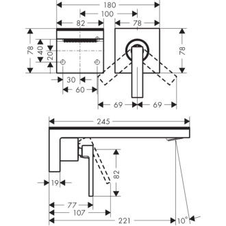 Umyvadlová baterie Hansgrohe Axor MyEdition bez podomítkového tělesa chrom/zrcadlové sklo 47060000