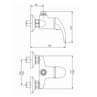 Sprchová baterie Novaservis Metalia 55 bez sprchového setu 100 mm chrom 55066/1.0