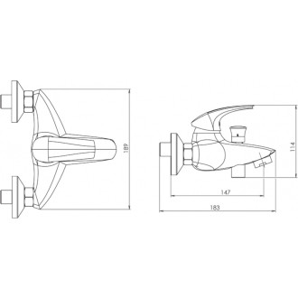 Vanová baterie Novaservis Metalia 57 bez sprchového setu 150 mm bílá/chrom 57020/1.1