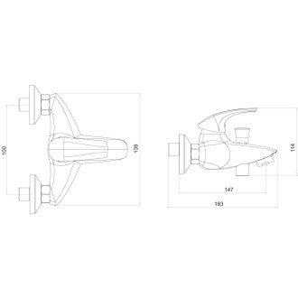 Vanová baterie Novaservis Metalia 57 se sprchovým setem 100 mm chrom 57024.0