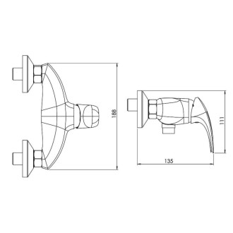 Sprchová baterie Novaservis Metalia 57 bez sprchového setu 150 mm bílá/chrom 57060/1.1