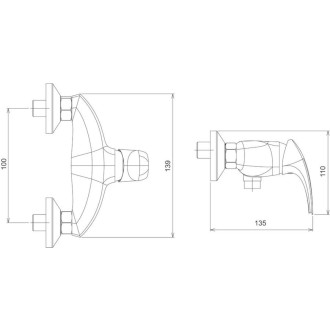 Sprchová baterie Novaservis Metalia 57 bez sprchového setu 100 mm chrom 57065/1.0