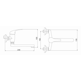 Dřezová baterie Novaservis Titania Iris s otočným ramínkem 150 mm chrom 92076.0