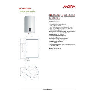Bojler Mora Komfort 100 litrů 560511