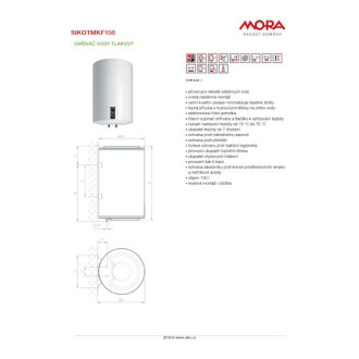 Bojler Mora Komfort 150 litrů 560528