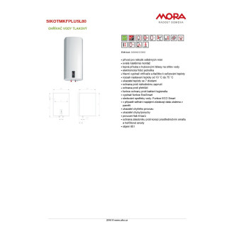 Bojler Mora Komfort Plus Slim 80 litrů 560557