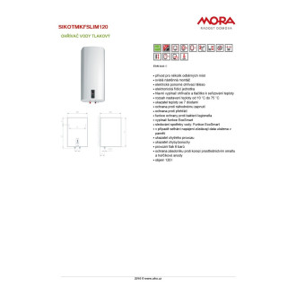 Bojler Mora Komfort Slim 120 litrů 560480