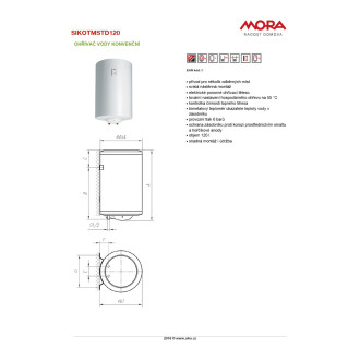 Bojler Mora Standard 120 litrů 560179
