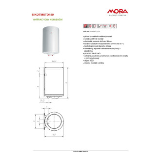 Bojler Mora Standard 150 litrů 560180