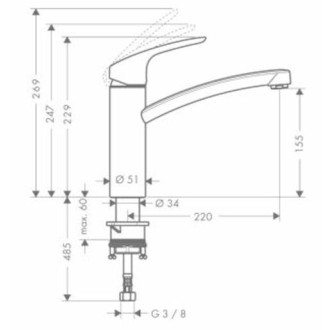 Dřezová baterie Hansgrohe Focus M41 chrom 31816000