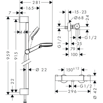 Sprchová baterie Hansgrohe Crometta se sprchovým setem 150 mm bílá/chrom 27813400