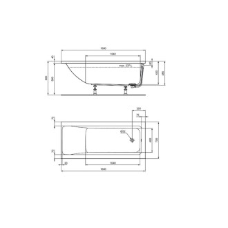 Obdélníková vana Ideal Standard Connect Air 150x70 cm akrylát levá i pravá T361301