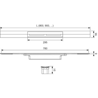 TECEdrainprofile sprch.profil 80cm lesk 670810