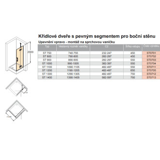 Křídl. dv. s pev.segm. pro b.stěnu Solva