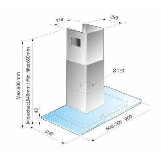 Komínová digestoř Beko 60 cm HCF91620X