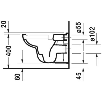 Wc závěsné Duravit D-Code zadní odpad 25700920002