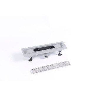 Sprchový žlab Polysan 40 cm polypropylen šedá lesk vlnky 72835