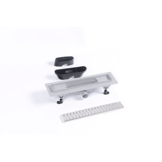 Sprchový žlab Polysan 40 cm polypropylen šedá lesk vlnky 72835