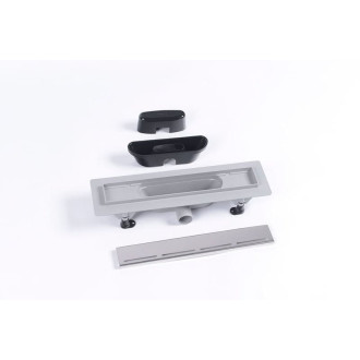 Sprchový žlab Polysan 40 cm polypropylen šedá lesk lines 72834