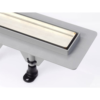 Sprchový žlab Polysan 76 cm polypropylen šedá lesk pro vložení dlažby 72838