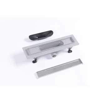 Sprchový žlab Polysan 40 cm polypropylen šedá lesk pro vložení dlažby 72836