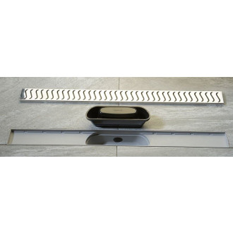 Sprchový žlab Polysan 72 cm polypropylen šedá lesk vlnky 71676