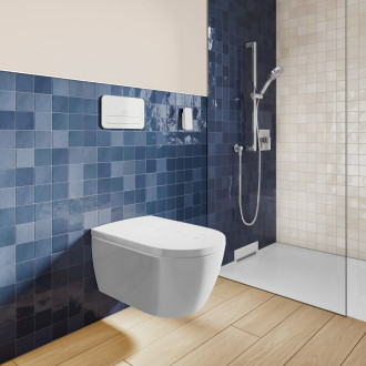 Ovládací tlačítko Villeroy & Boch ViConnect dvojité splachování, sklo lesklé bílé 922400RE