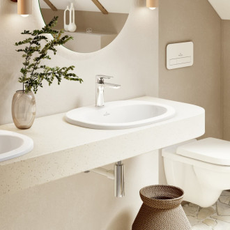 Ovládací tlačítko Villeroy & Boch ViConnect dvojité splachování, sklo lesklé bílé 922400RE