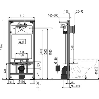 Nádržka k WC Alca A1011200E