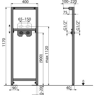 Montážní rám k baterii Alca A104B/1200