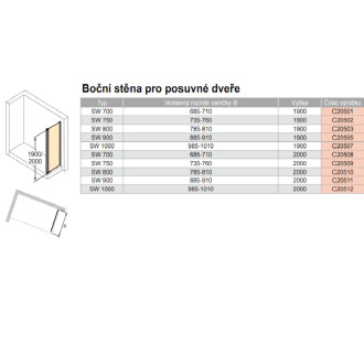 Boční zástěna ke sprchovým dveřím 100 cm Huppe Classics 2 C20512.069.322