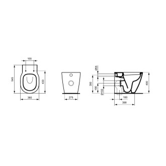 IDEAL STANDARD Connect Stojící WC s hlubokým splachováním E823101