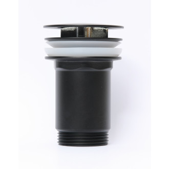 ALCA  A396BLACK Výpust umyvadlová 5/4" celokovová, velká zátka, černá-mat