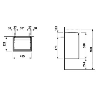 Koupelnová skříňka pod umyvadlo Laufen Pro S 41,5x32,1x58 cm bílá H4833020964631