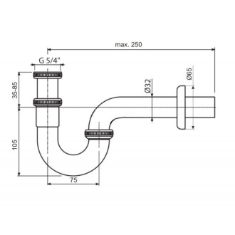 Umyvadlový sifon Ideal Standard, chrom A2305AA