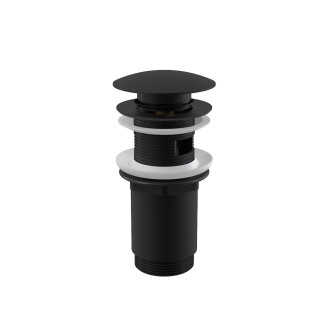 ALCA A392BLACK Výpust umyvadlová CLICK/CLACK 5/4"" celokovová s přepadem, černá-mat
