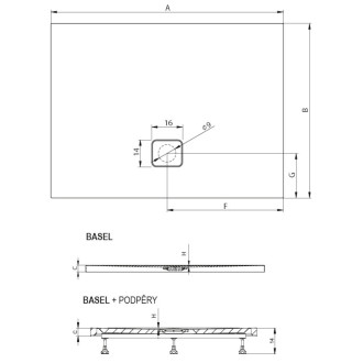 Sprchová vanička obdélníková Riho Basel 140x100 cm akrylát DC380050000000S