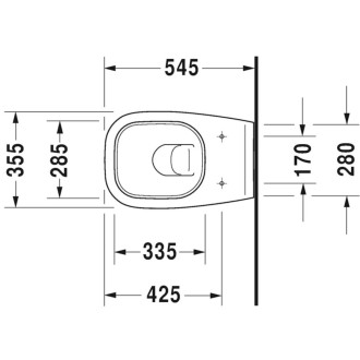 Wc závěsné Duravit D-Code zadní odpad 25350920002